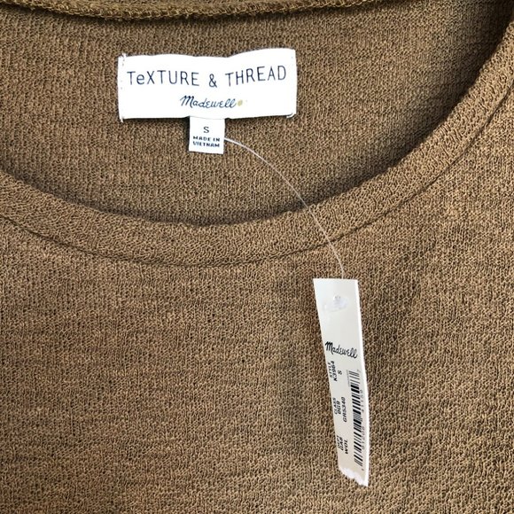 Madewell Texture & Thread Modern Side Tie Top Weathered Olive Sz S NWT - Picture 5 of 13